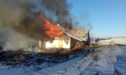 Pożar budynku gospodarczego w Orelcu