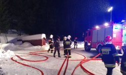 Pożar w pensjonacie w Kalnicy<br/>fot. KPP Lesko