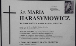 Zmarła Maria Harasymowicz<br/>fot. ...