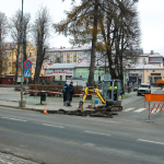 Zamknięta droga w centrum Ustrzyk Dolnych<br/>fot. Adam Bardziński / UDK