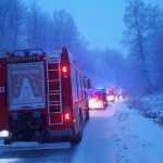 Pożar w ośrodku na Jaworze. Strażacy utknęli w śniegu.